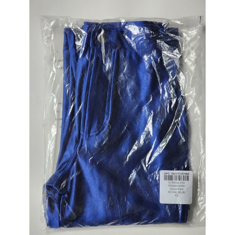 American Apparel Disco Pants Royal Blue High Waisted Shiny Leggings XS RSAAH300W - Picture 7 of 7